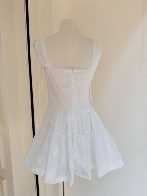 Embroidered Sleeveless Mini Dresses